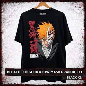 Anime Ichigo Hollow Mask Graphic Tee Black XL